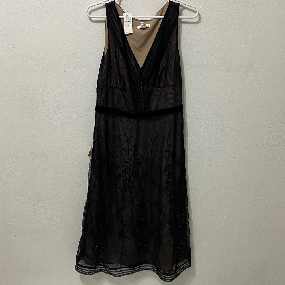 Ann Taylor Loft Sleeveless Cocktail Whimsigoth Dark Fairy Midi Dress